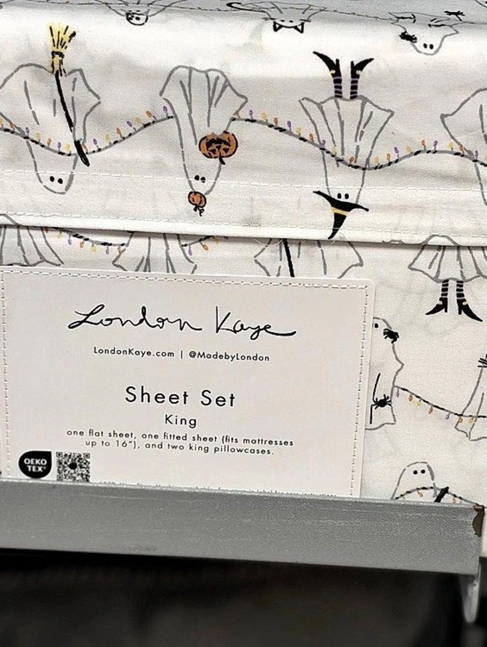 London Fog Sheet Set Printed King NWT